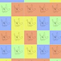 Asl Love Sign Color Block